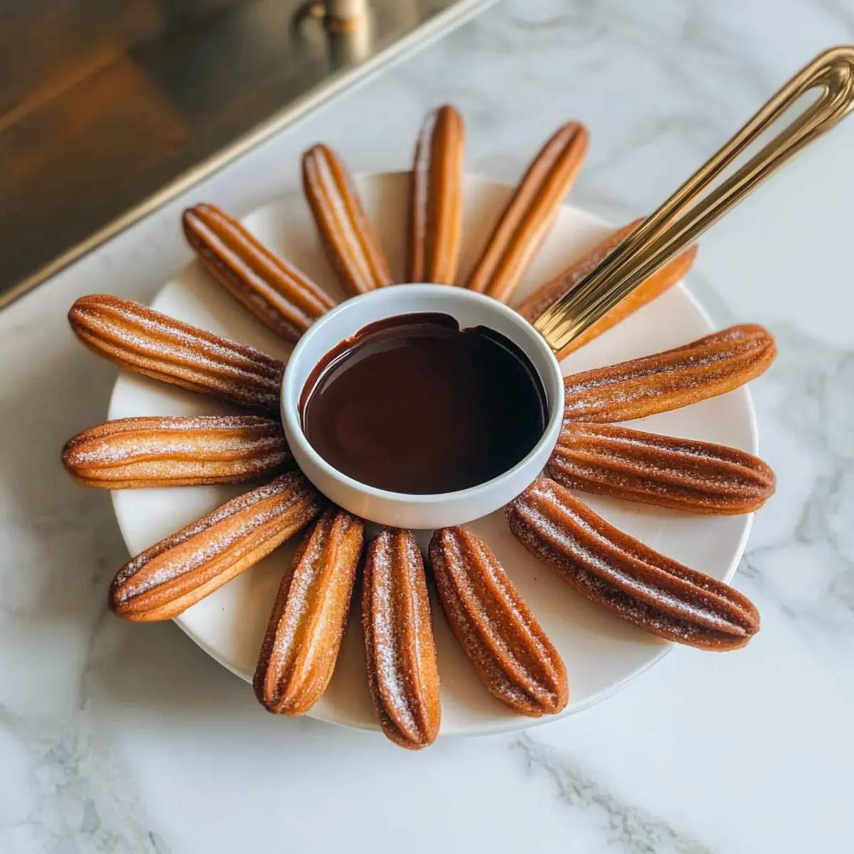 Crispy Cinnamon Churros with Creamy Coffee Chocolate Sauce 5 Cinnamon Churros with Coffee Chocolate Sauce