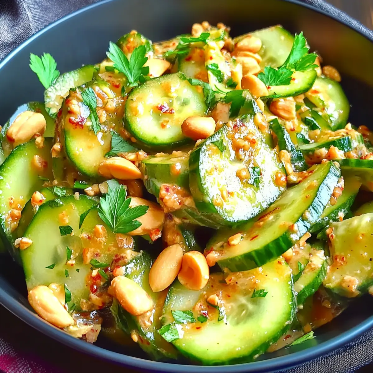 Spicy Peanut Cucumber Salad