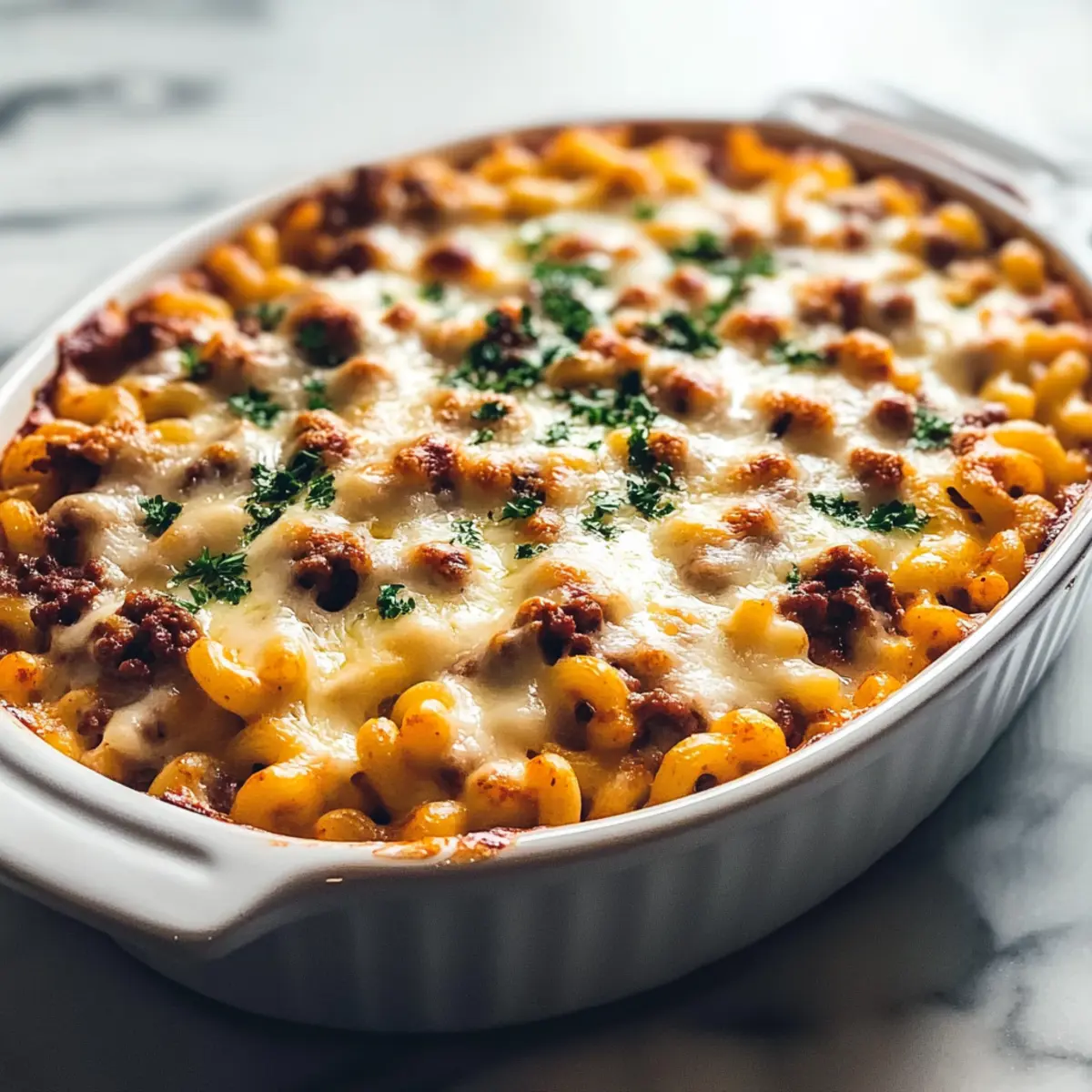 Cheesy Hamburger Mac Casserole
