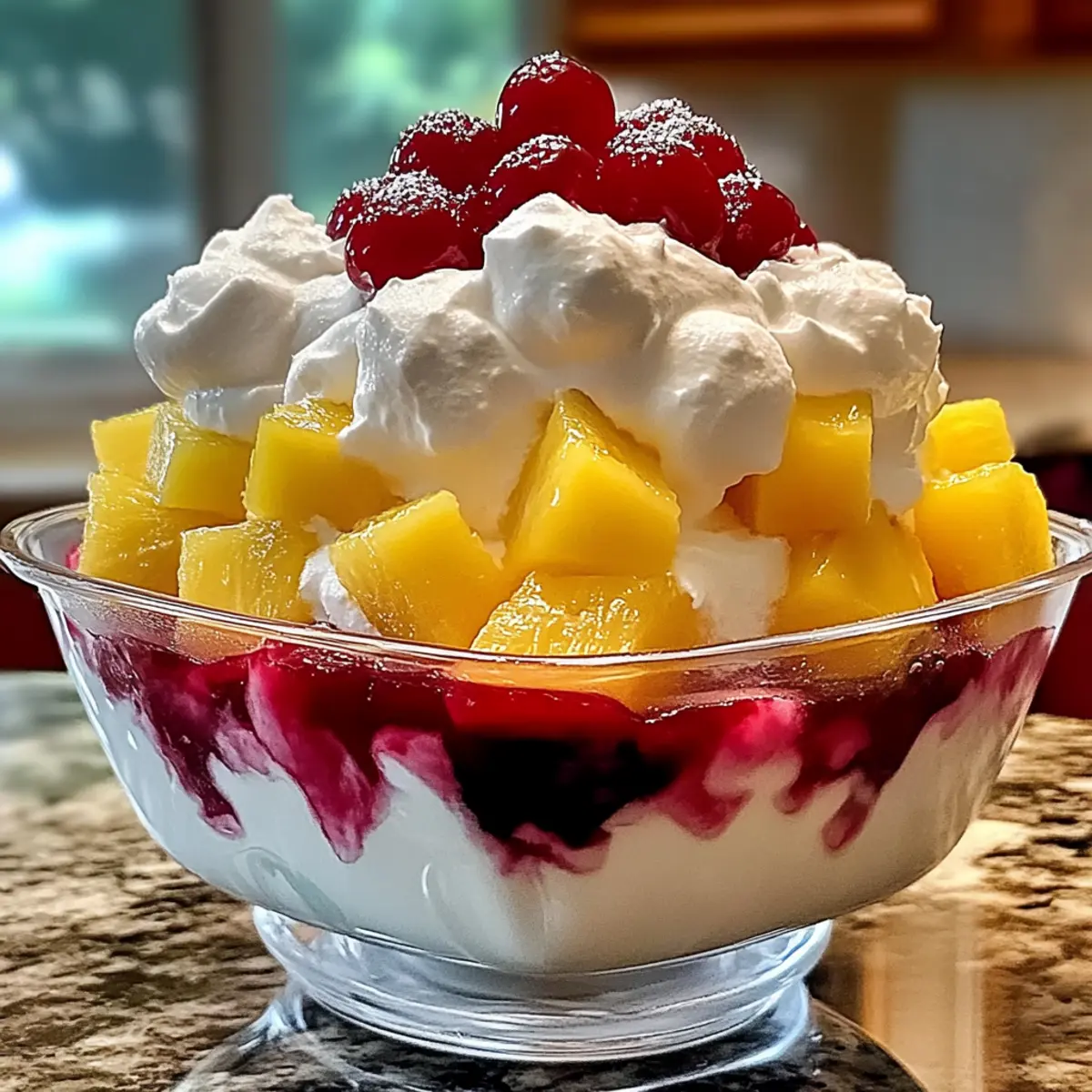 Pineapple Cherry Fluff Dessert