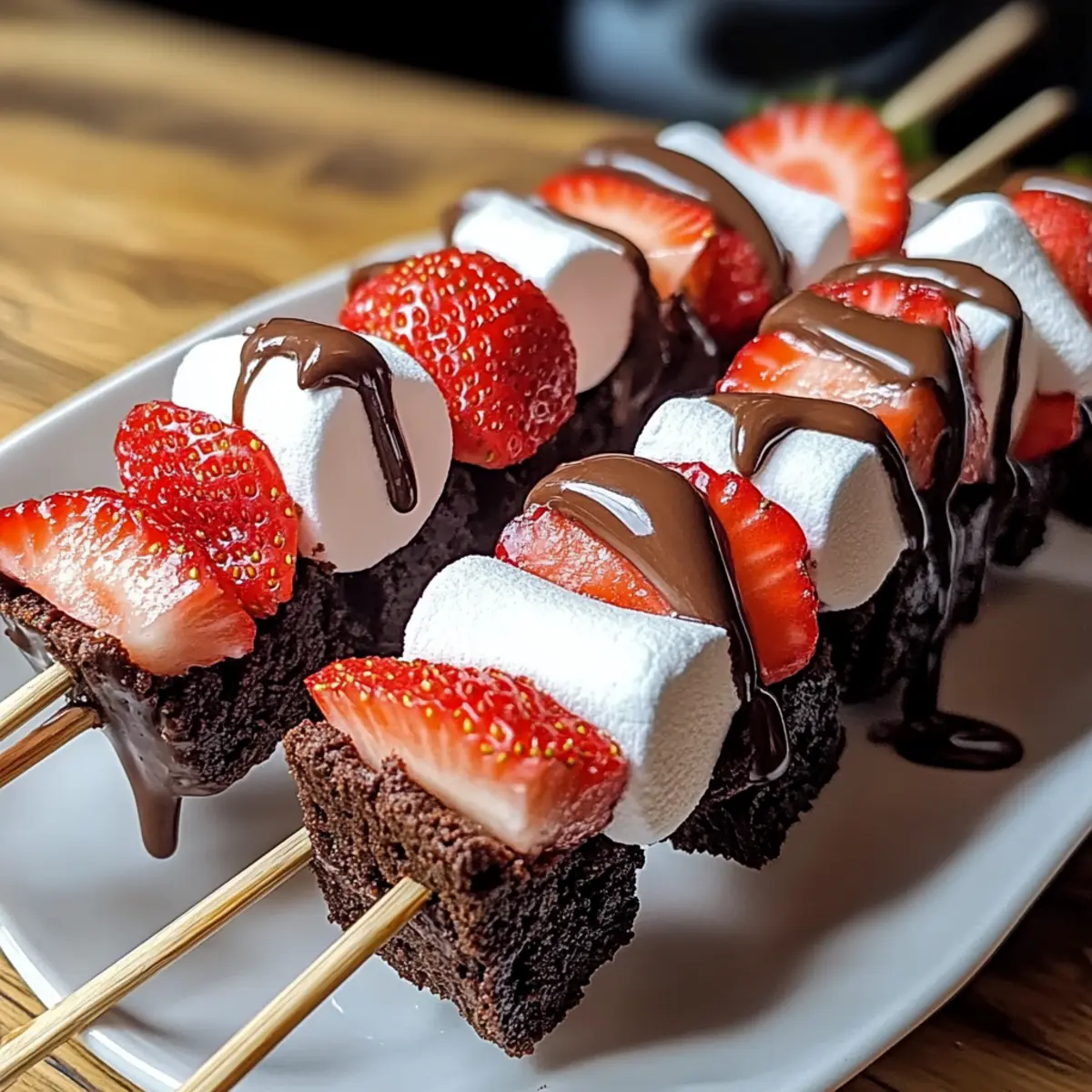 Strawberry Brownie Kabobs