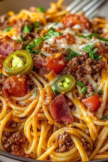 One Pot Cowboy Spaghetti