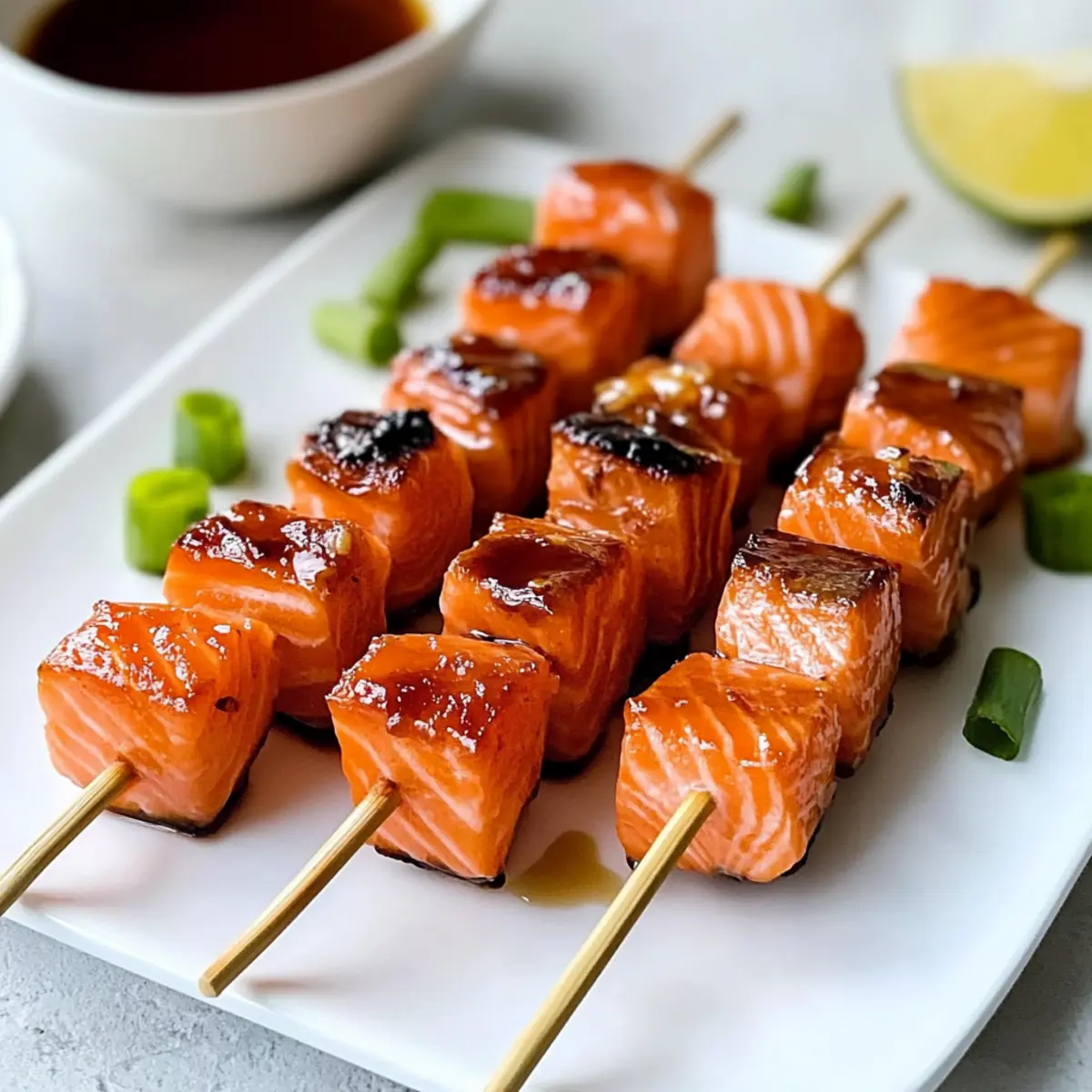 Brown Sugar Salmon Skewers