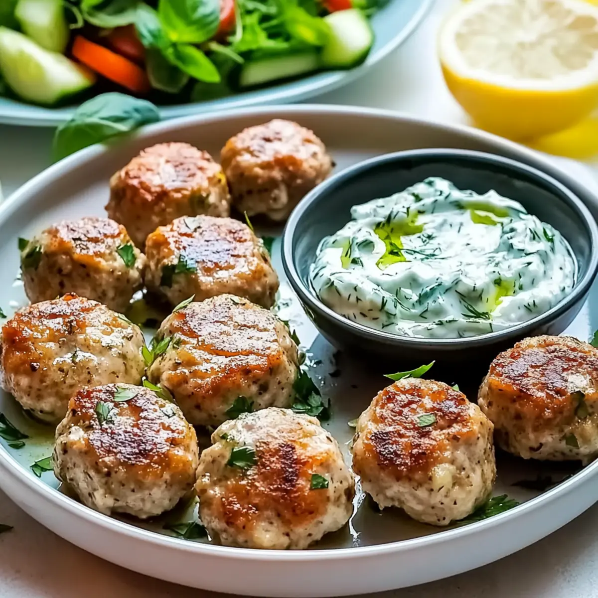 Chicken Meatballs with Tzatziki Sauce