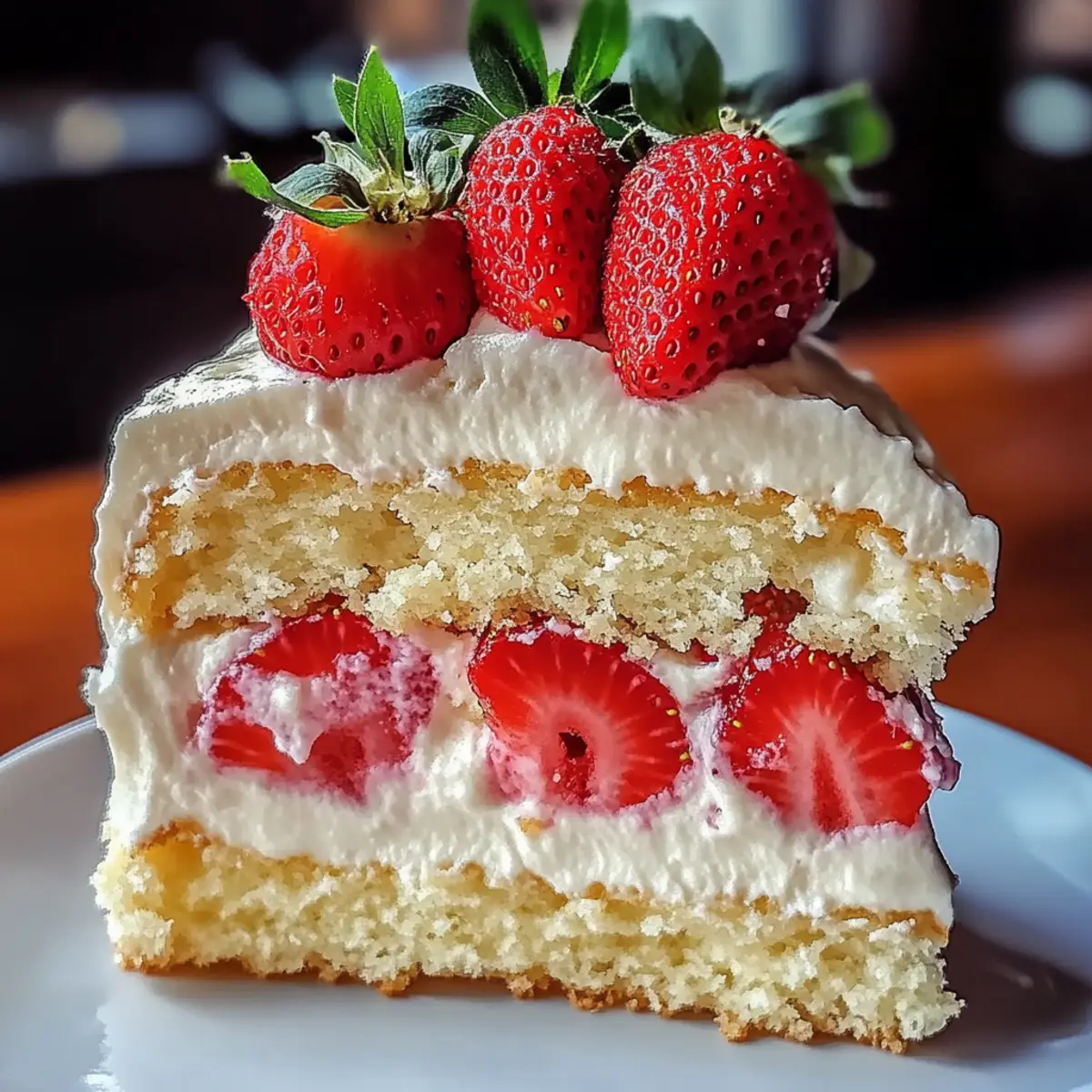 Strawberry Custard Cake