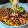 Creamy Garlic Sauce Grilled Shrimp Bowl