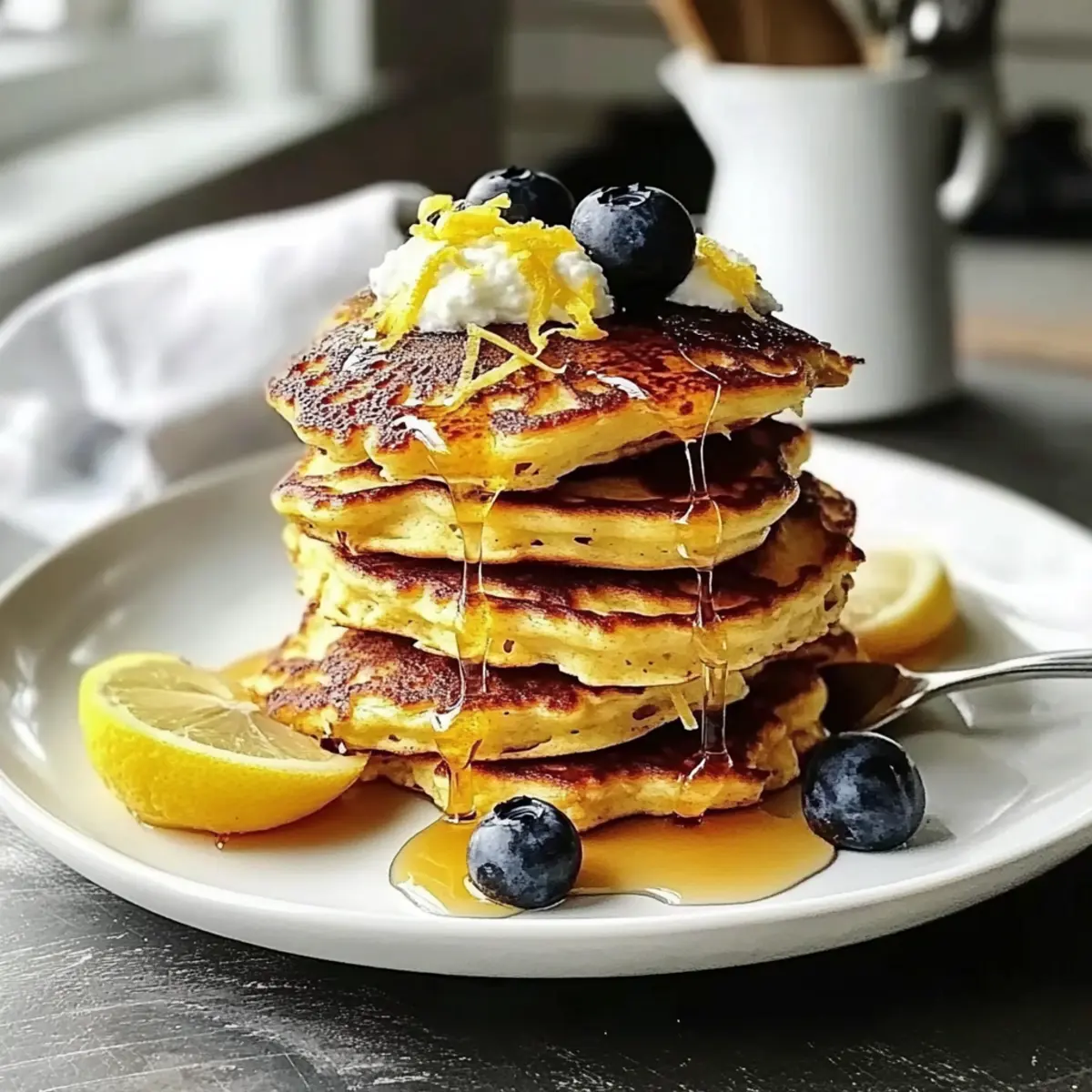 Lemon Ricotta Protein Pancakes