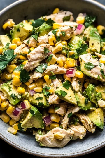 Avocado Corn Chicken Salad