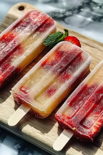 Strawberry Prosecco Popsicles