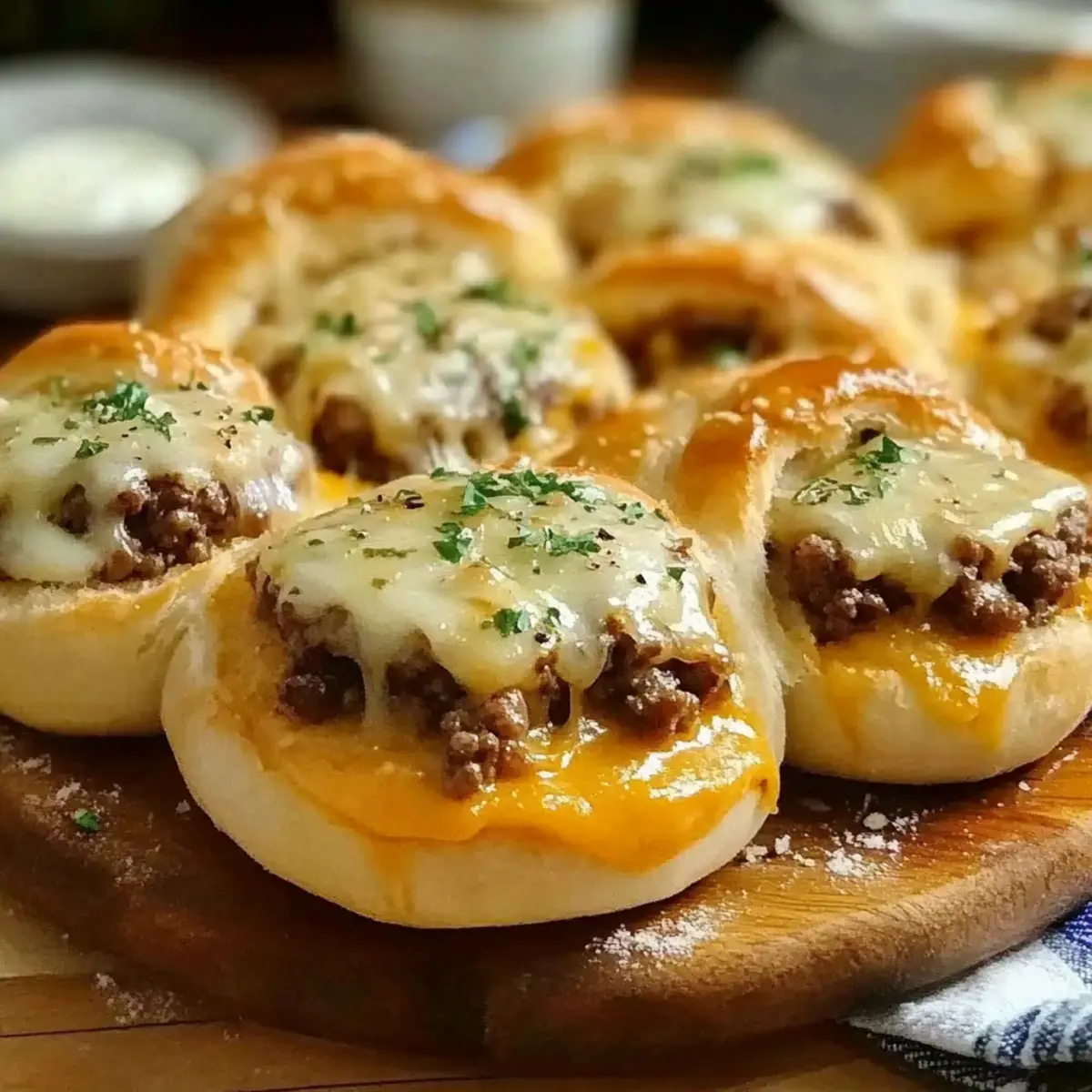 Garlic Parmesan Cheeseburger Bombs