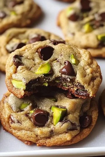 Pistachio Cream Chocolate Chip Cookies