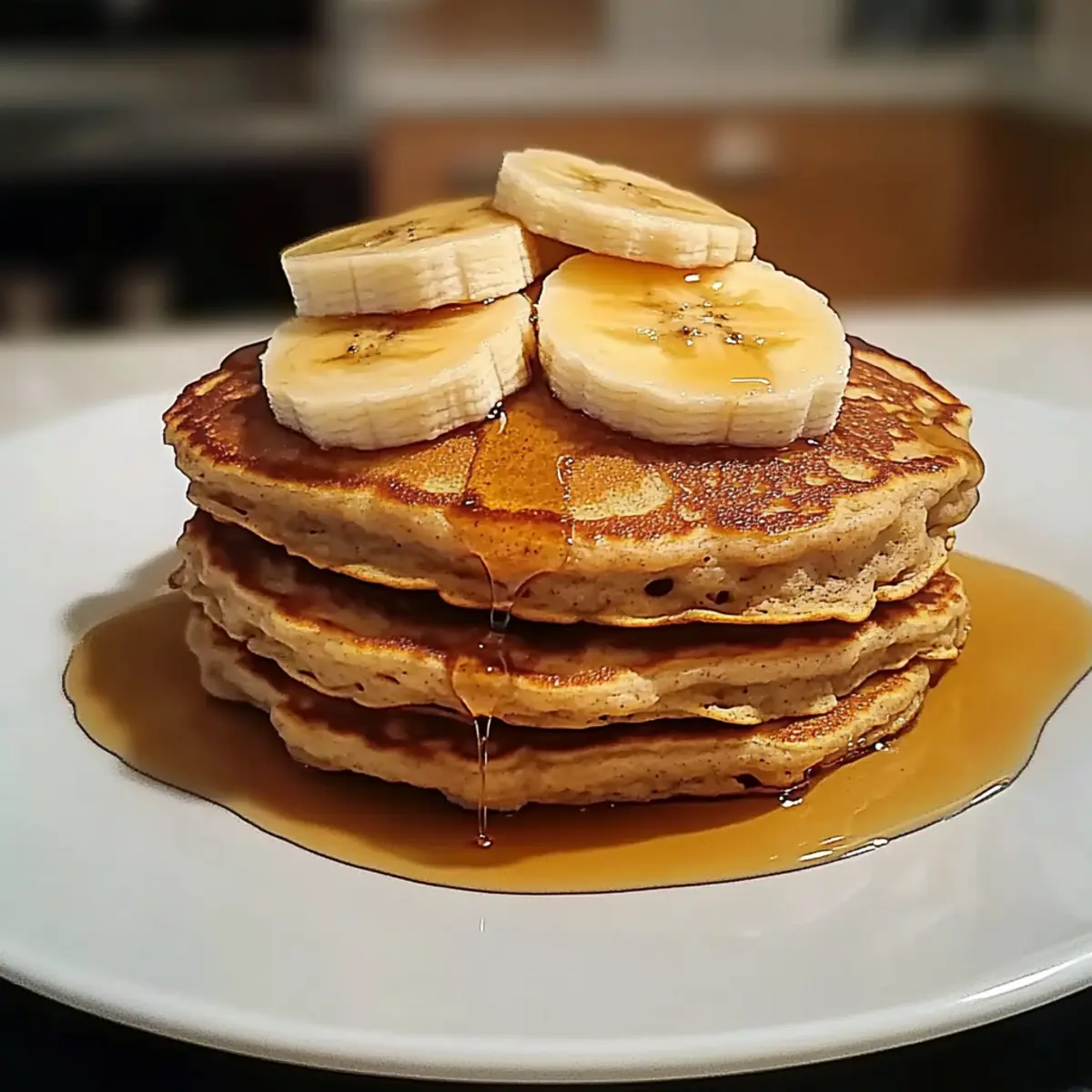 Fluffy Banana Oatmeal Pancakes