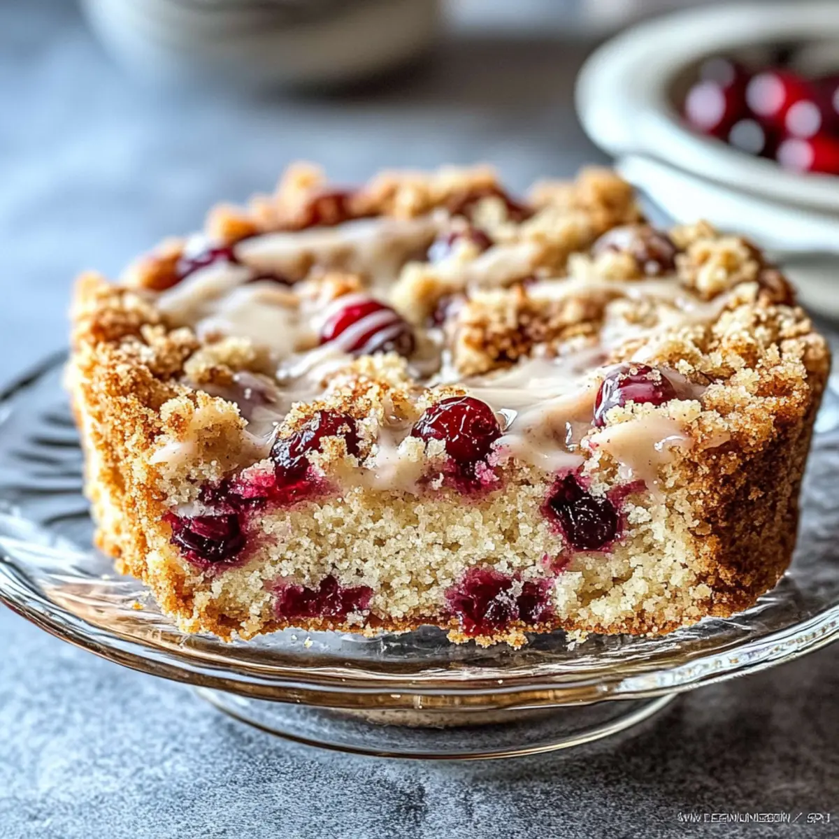 Cranberry Eggnog Coffee Cake