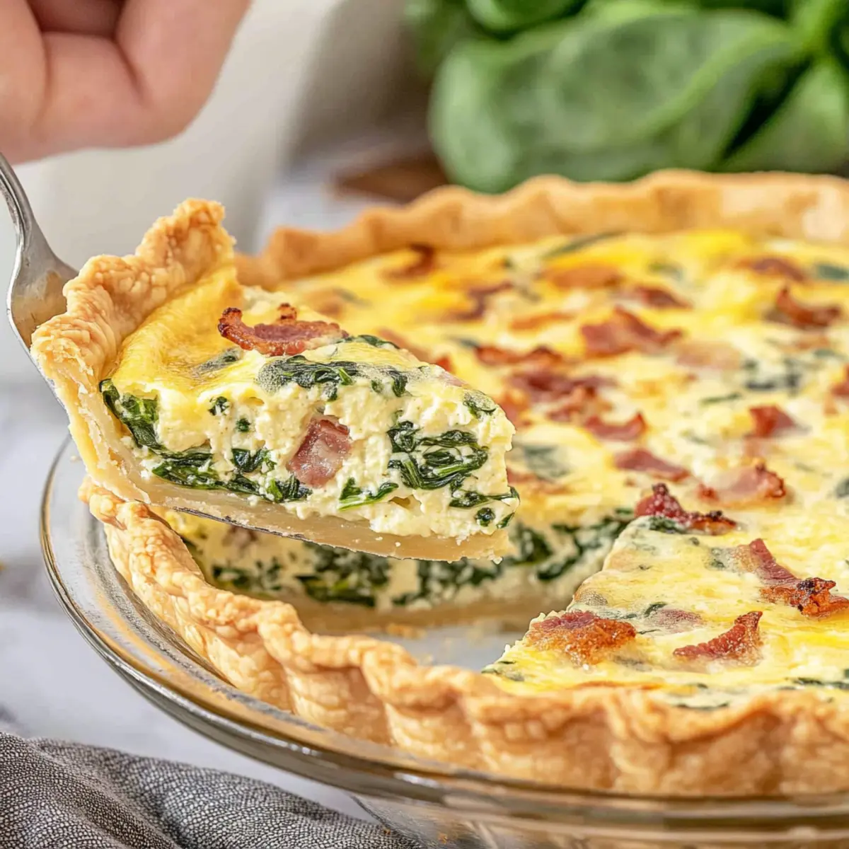 Spinach and Bacon Quiche