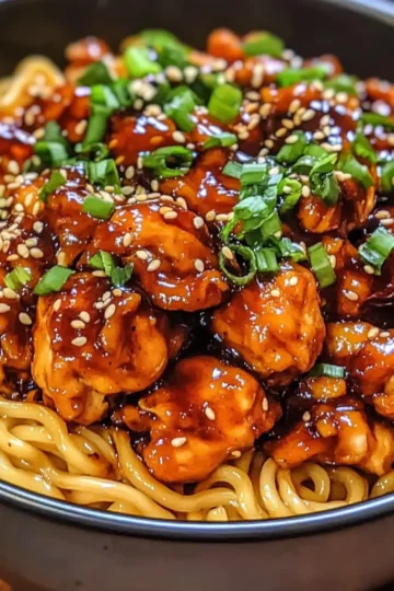 STICKY GARLIC CHICKEN NOODLES