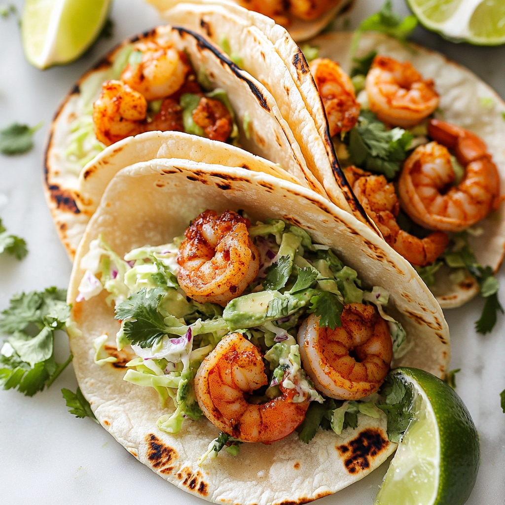 Delicious Shrimp Tacos Recipe with Cilantro Lime Slaw