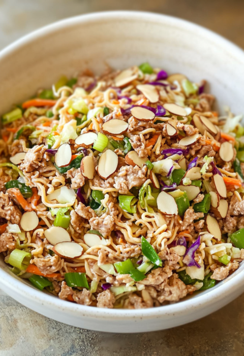 Asian Slaw with Crunchy Ramen Noodles & Seeds