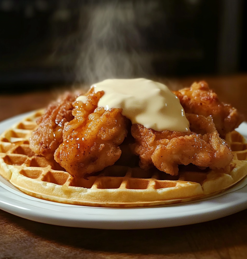 Crispy Southern Chicken and Waffles 2 Crispy Southern Chicken and Waffles