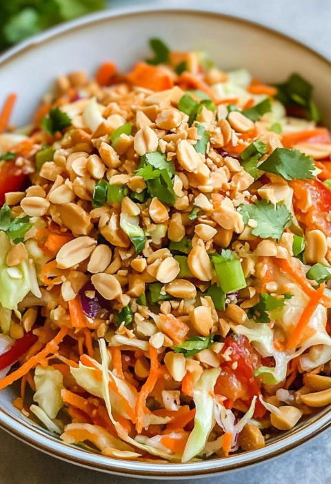 Thai Peanut Salad: Quick Creamy & Fresh Veggie Bowl