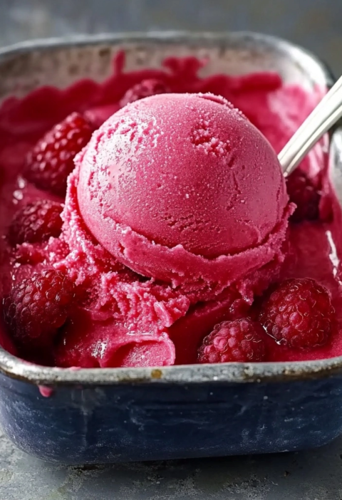 Raspberry Sorbet Recipe | The Best Summer Frozen Dessert