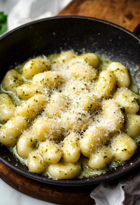 Creamy Pesto Gnocchi Skillet