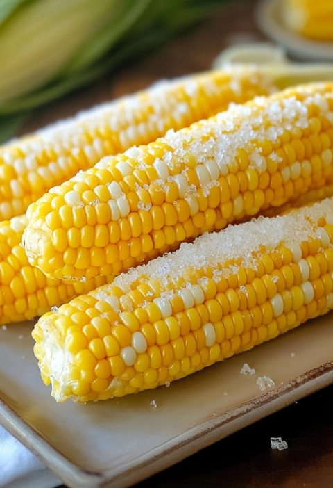 Sweet Lemon Boiled Corn on the Cob
