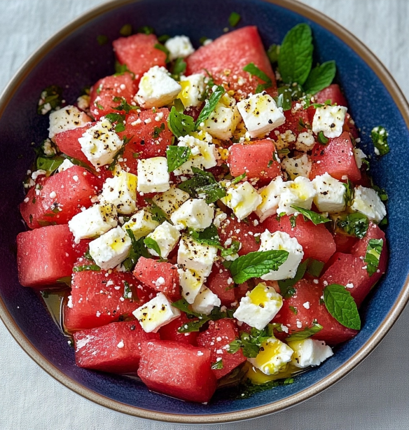 Watermelon Feta Mint Salad 1 Watermelon Feta Mint Salad